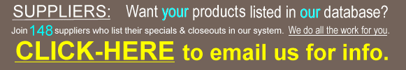 SUPPLIERS: Click HERE to have your products listed.